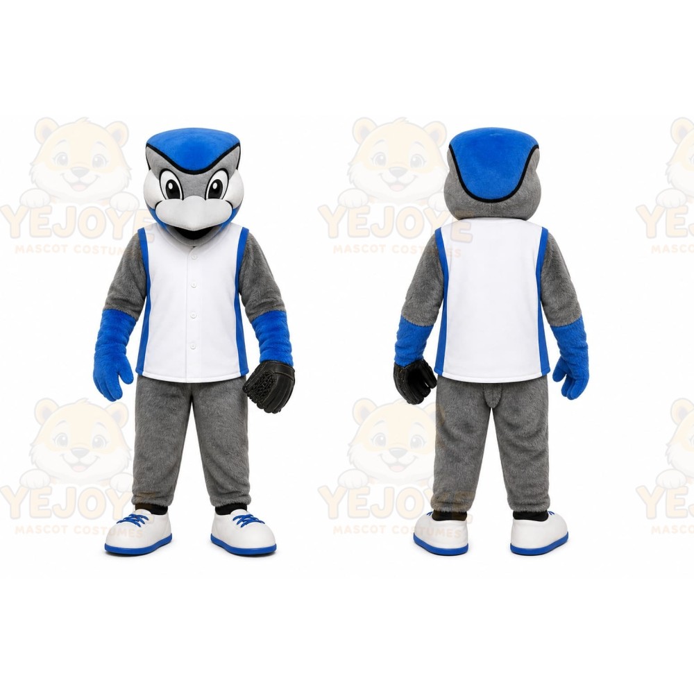 Gray Bird Mascot Costume for Sports Events