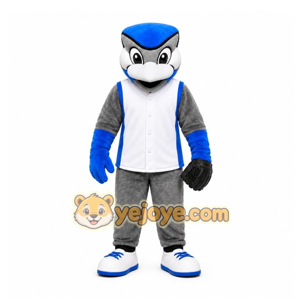 Gray Bird Mascot Costume for Sports Events