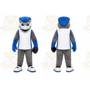 Gray Bird Mascot Costume for Sports Events