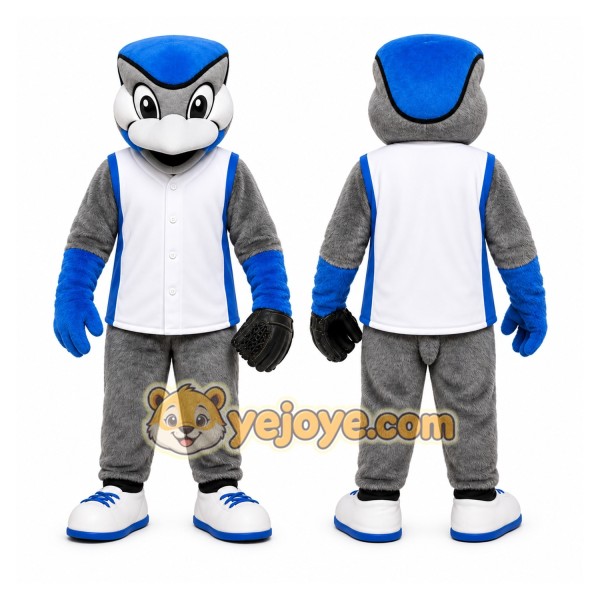 Gray Bird Mascot Costume for Sports Events