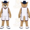 Brown Wildcat With Hat Mascot Costume for Sports Events