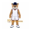 Brown Wildcat With Hat Mascot Costume for Sports Events Brown Wildcat With Hat Mascot Costume for Sports Events