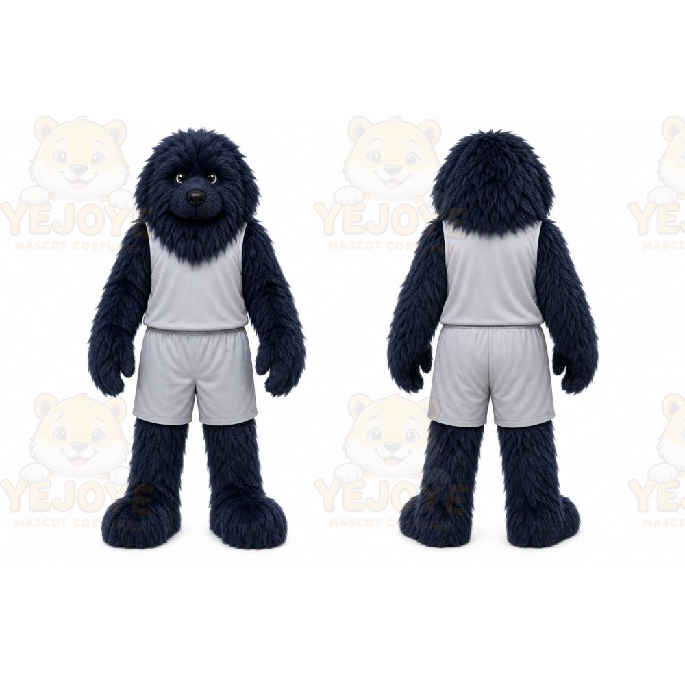 Black Dog Mascot Costume for Sports Events