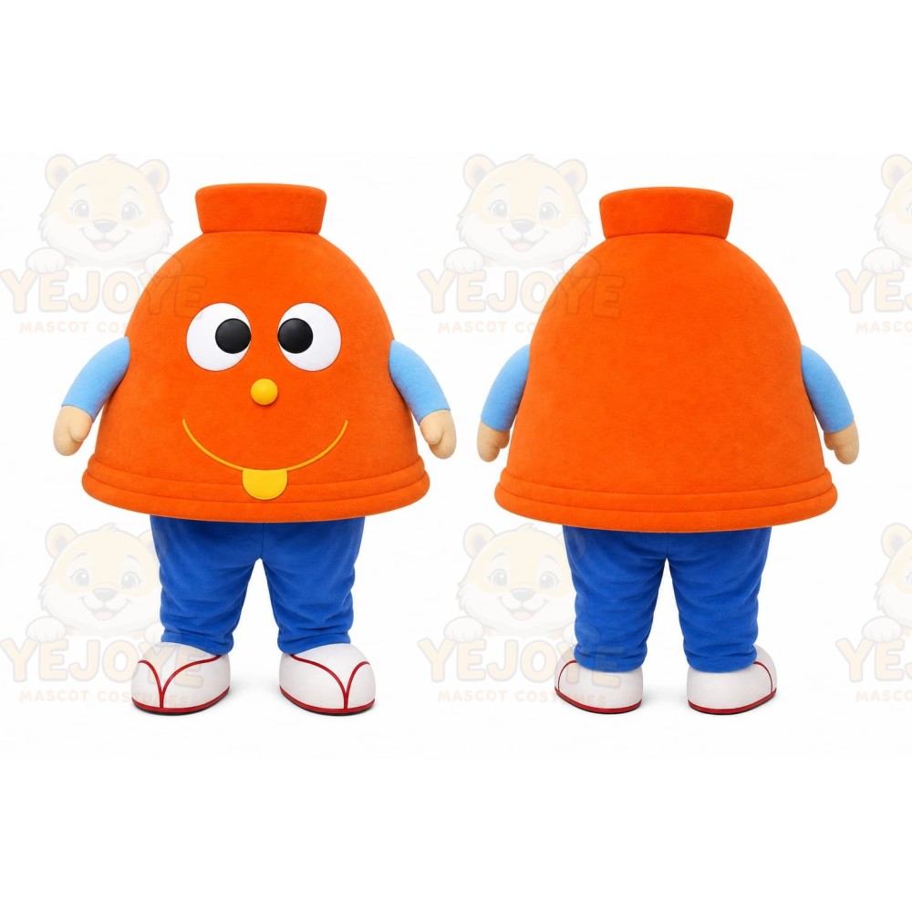 Orange Cartoon Bell Mascot Costume for Events and Promotions