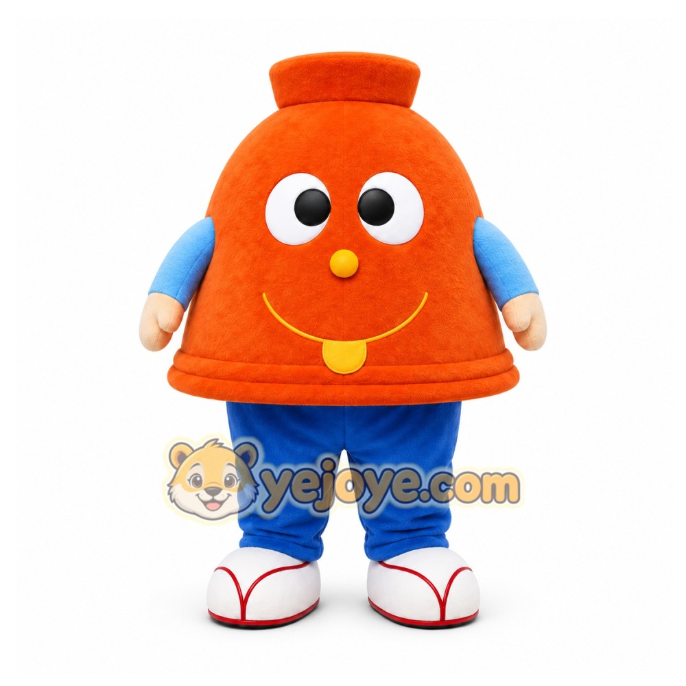 Orange Cartoon Bell Mascot Costume for Events and Promotions