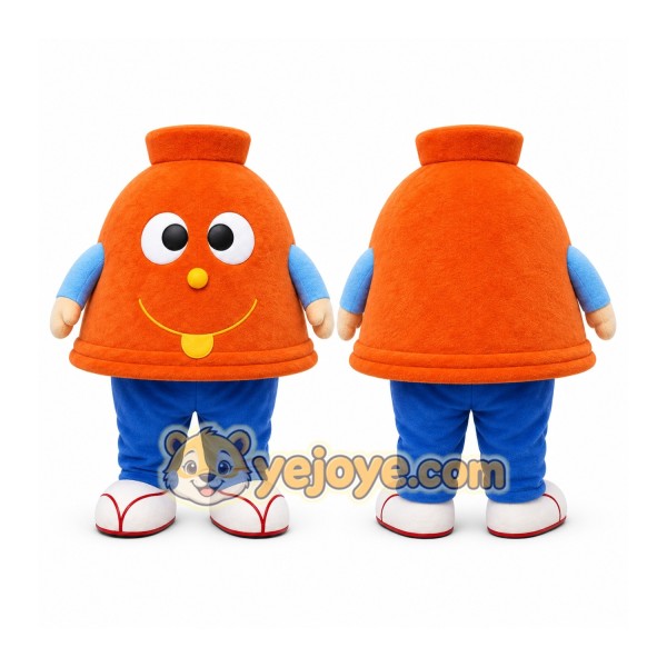 Orange Cartoon Bell Mascot Costume for Events and Promotions