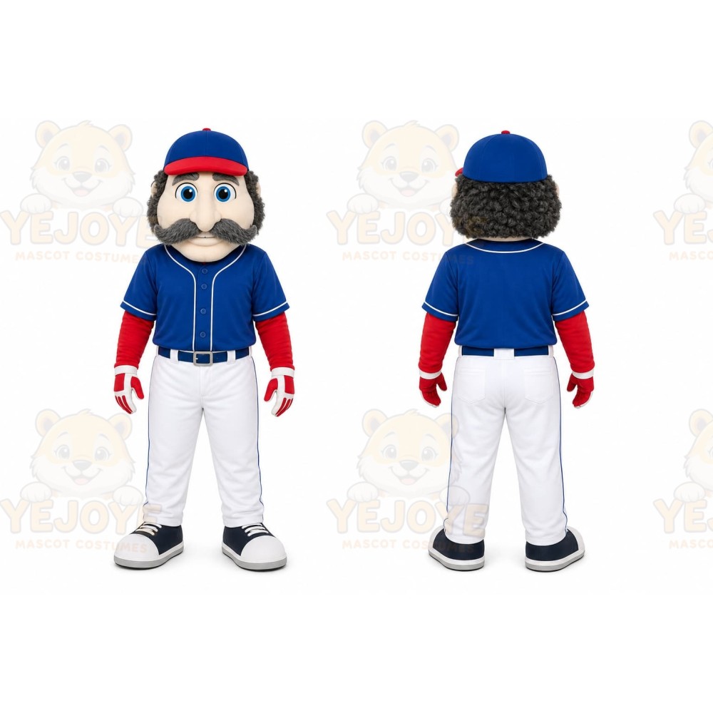 Blue Baseball Player Mascot Costume for Sports Events
