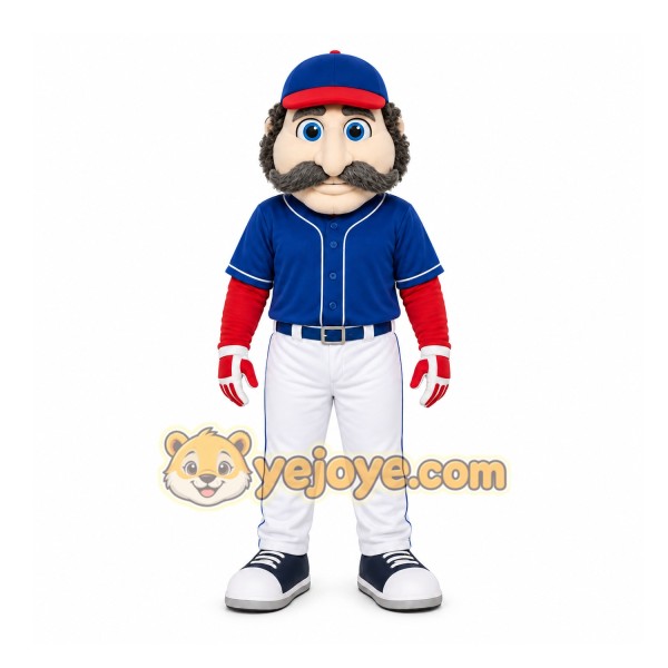 Blue Baseball Player Mascot Costume for Sports Events