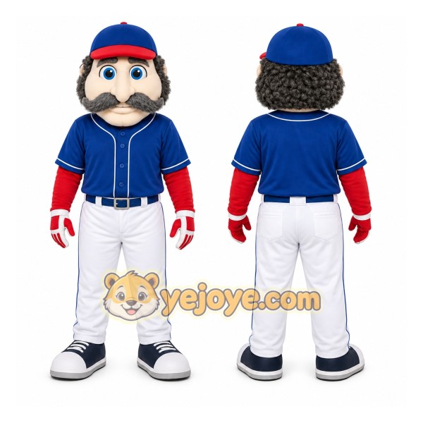 Blue Baseball Player Mascot Costume for Sports Events