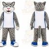 Gray Leopard Mascot Costume for Sports Events