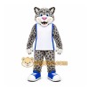 Gray Leopard Mascot Costume for Sports Events Gray Leopard Mascot Costume for Sports Events
