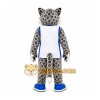 Gray Leopard Mascot Costume for Sports Events Gray Leopard Mascot Costume for Sports Events