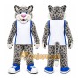 Gray Leopard Mascot Costume for Sports Events