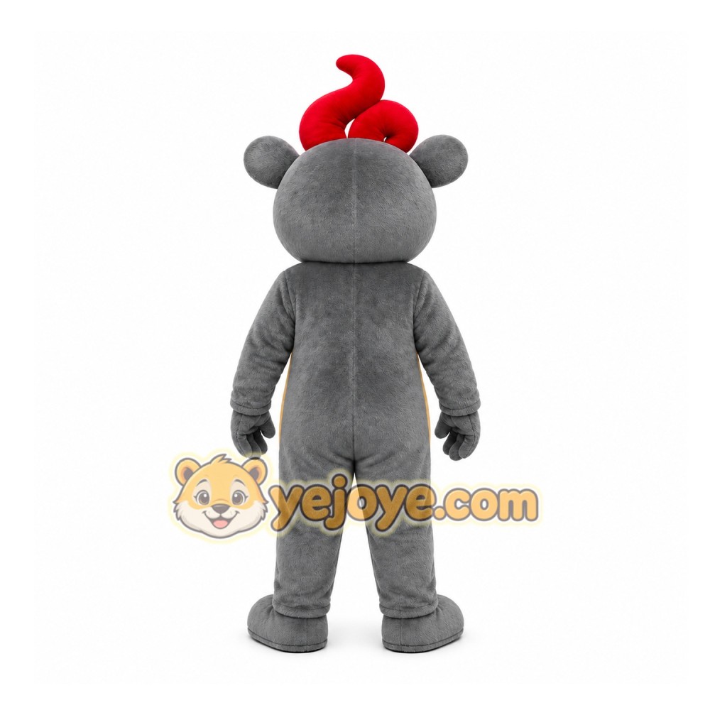 Gray Antlered Animal Mascot Costume for Events and Promotions