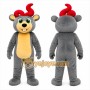 Gray Antlered Animal Mascot Costume for Events and Promotions