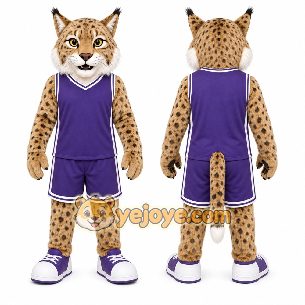 Brown Bobcat Mascot Costume for Sports Events Brown Bobcat Mascot Costume for Sports Events