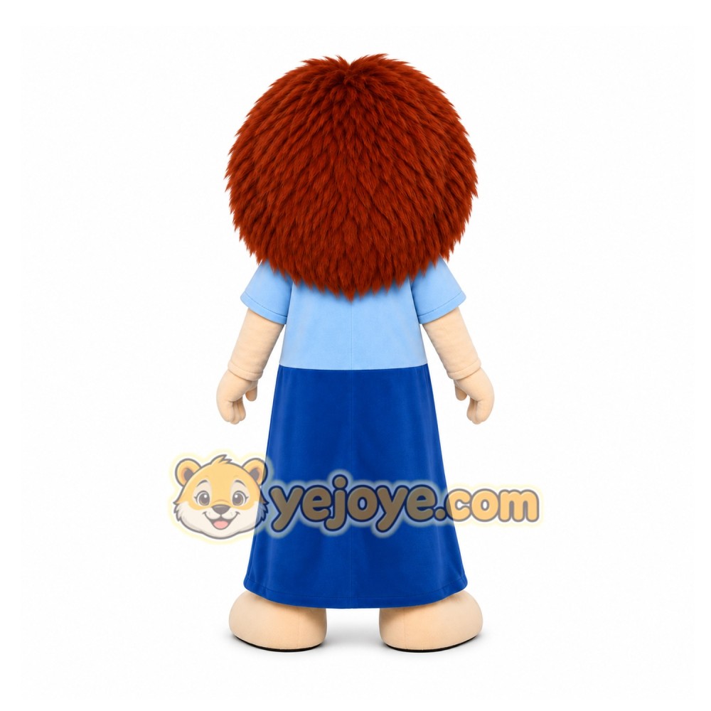 Blue Girl With Long Hair Mascot Costume for Children's Events