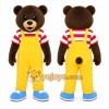 Yellow Bear In Overalls Mascot Costume for Children's Events Yellow Bear In Overalls Mascot Costume for Children's Events