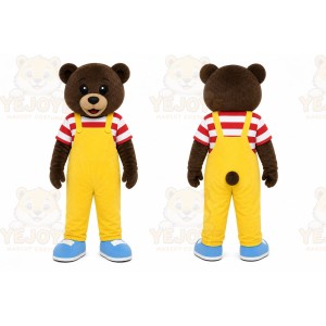 Yellow Bear In Overalls Mascot Costume for Children's Events