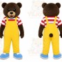 Yellow Bear In Overalls Mascot Costume for Children's Events
