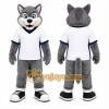 Gray Wolf Mascot Costume for Sports Events Gray Wolf Mascot Costume for Sports Events