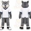 Gray Wolf Mascot Costume for Sports Events