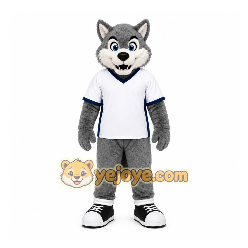 Gray Wolf Mascot Costume for Sports Events Gray Wolf Mascot Costume for Sports Events