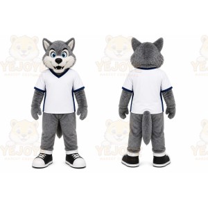 Gray Wolf Mascot Costume for Sports Events