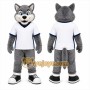 Gray Wolf Mascot Costume for Sports Events