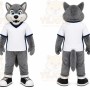 Gray Wolf Mascot Costume for Sports Events