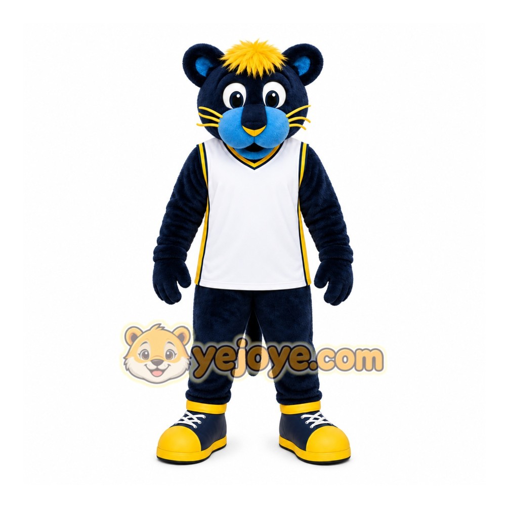 Blue Big Cat Mascot Costume for Sports Events Blue Big Cat Mascot Costume for Sports Events