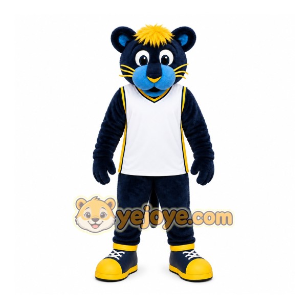 Blue Big Cat Mascot Costume for Sports Events
