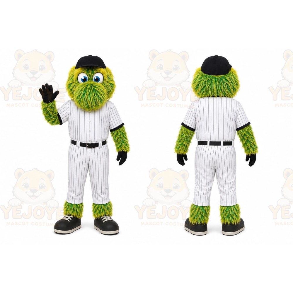 Green Furry Creature Mascot Costume for Sports Events