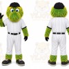 Green Furry Creature Mascot Costume for Sports Events