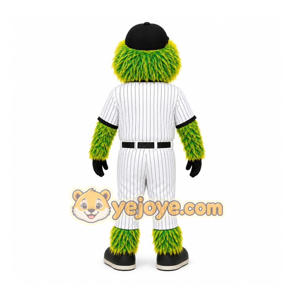 Green Furry Creature Mascot Costume for Sports Events