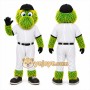 Green Furry Creature Mascot Costume for Sports Events