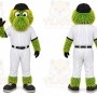 Green Furry Creature Mascot Costume for Sports Events