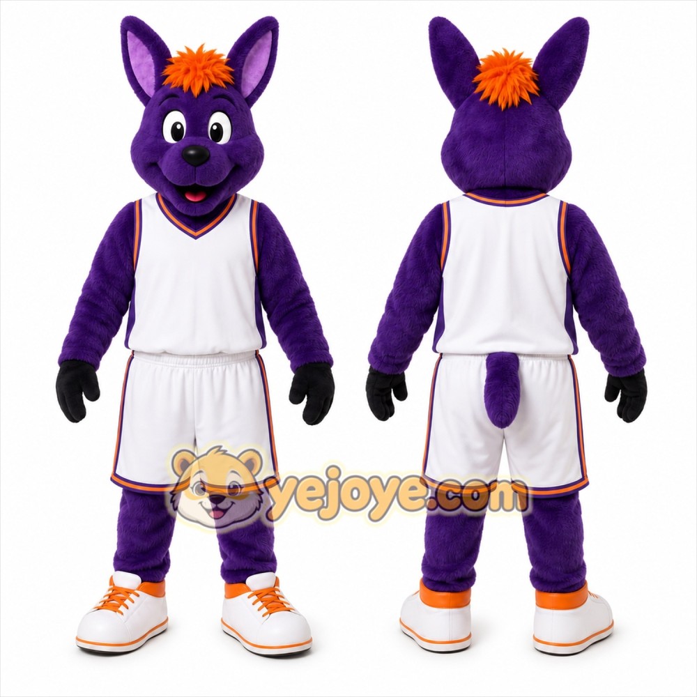 Purple Dog Mascot Costume for Sports Events Purple Dog Mascot Costume for Sports Events
