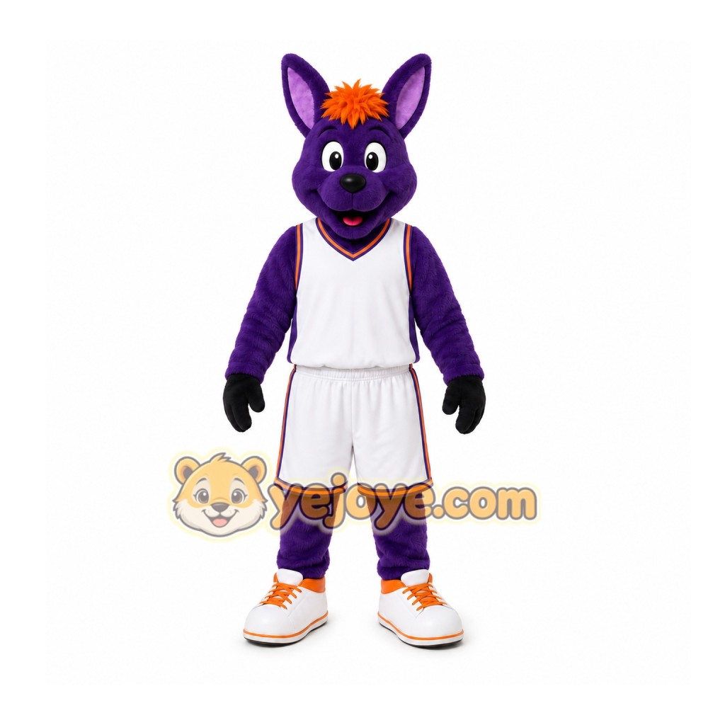 Purple Dog Mascot Costume for Sports Events Purple Dog Mascot Costume for Sports Events