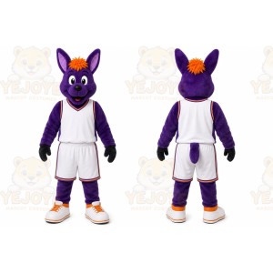 Purple Dog Mascot Costume for Sports Events