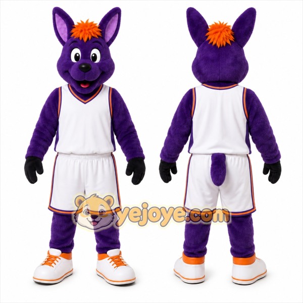 Purple Dog Mascot Costume for Sports Events