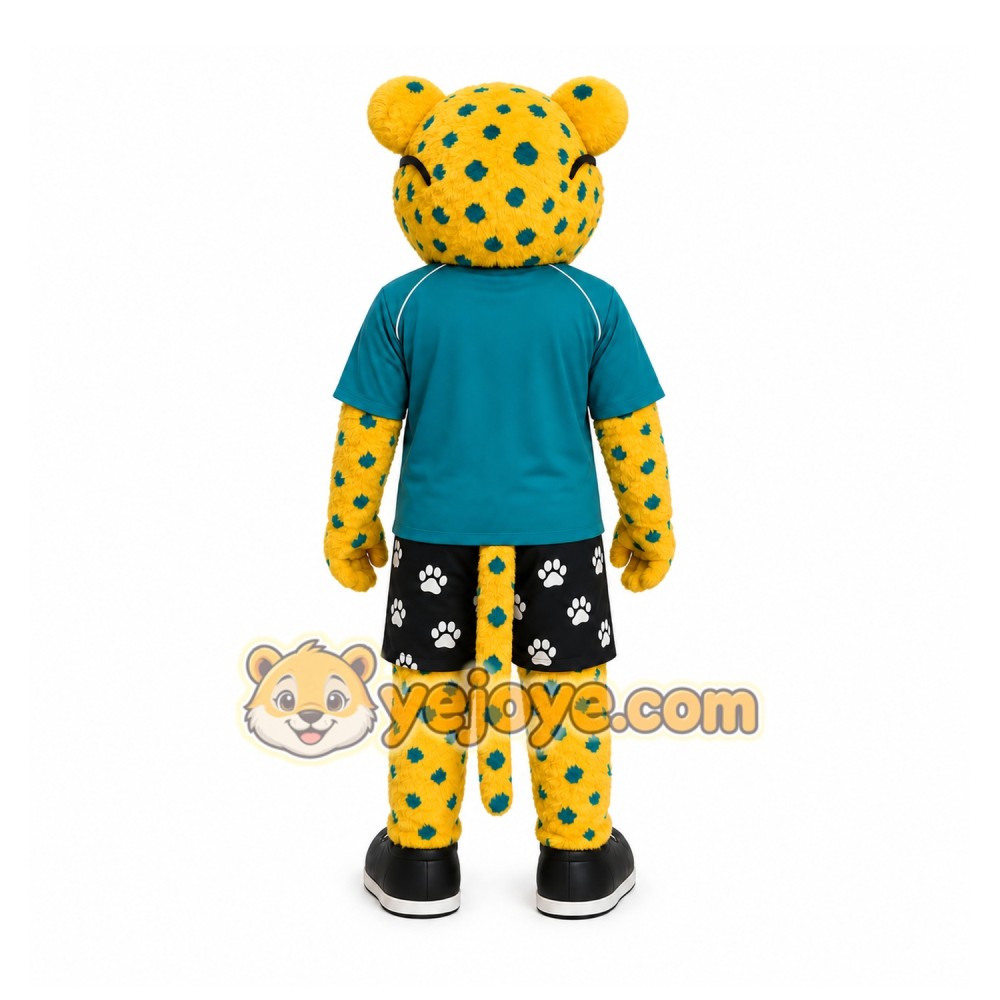 Yellow Cheetah Mascot Costume for Sports Events Yellow Cheetah Mascot Costume for Sports Events
