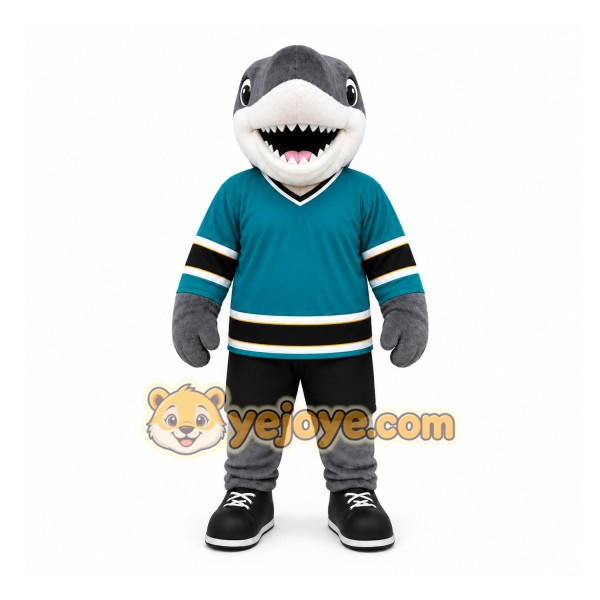 Gray Shark Mascot Costume for Sports Events