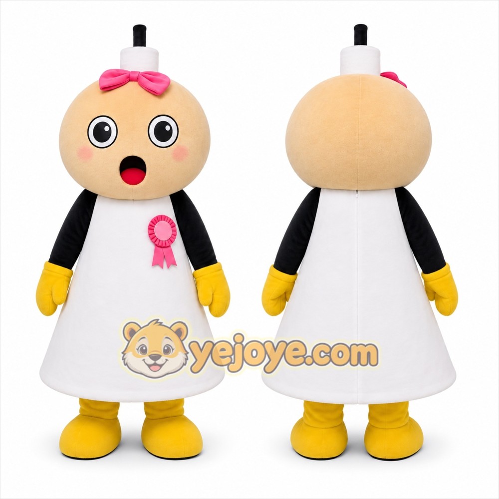 White Award Ribbon Mascot Costume for School Events White Award Ribbon Mascot Costume for School Events