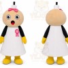 White Award Ribbon Mascot Costume for School Events