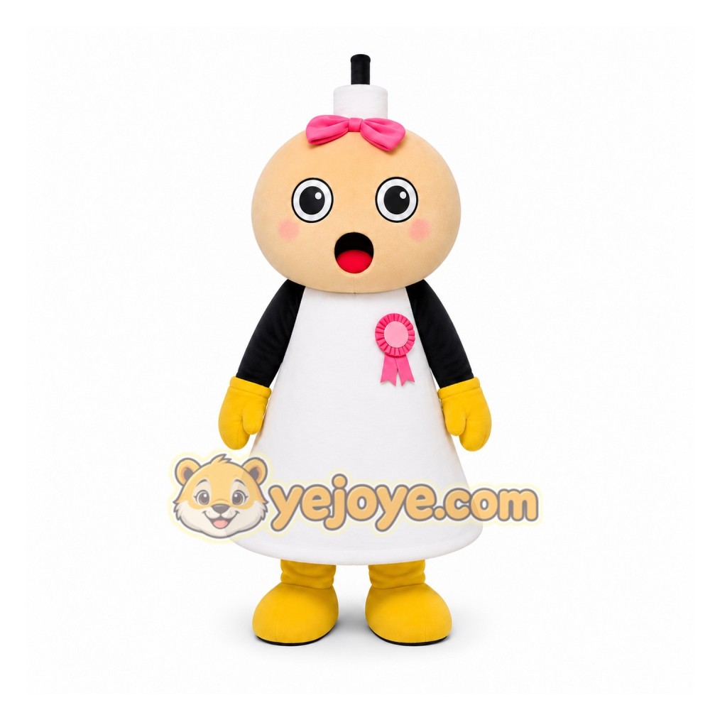 White Award Ribbon Mascot Costume for School Events White Award Ribbon Mascot Costume for School Events