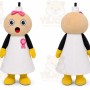 White Award Ribbon Mascot Costume for School Events