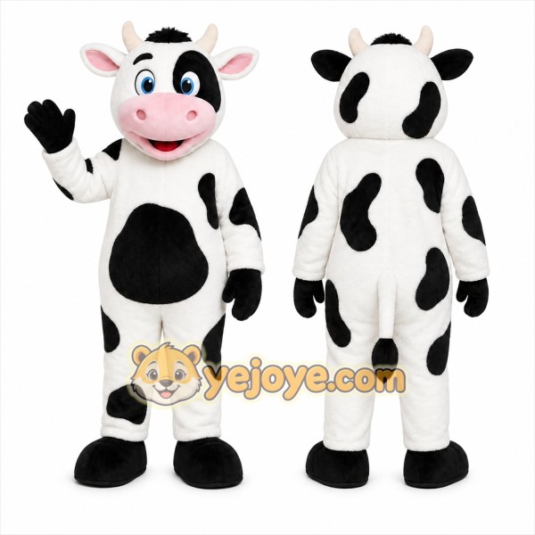 White Cow Mascot Costume for Events and Promotions