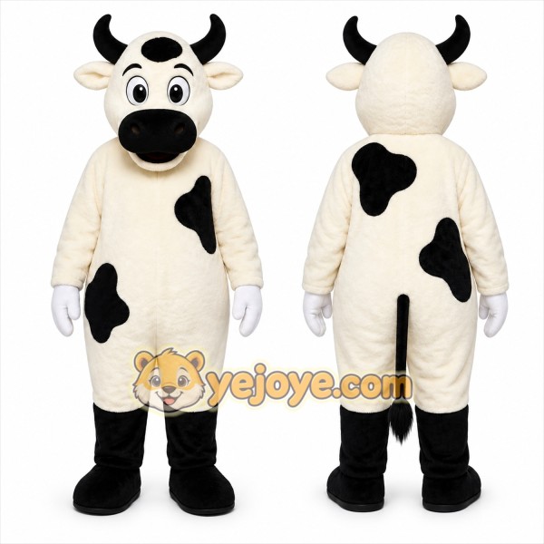 White Cow Mascot Costume for Events and Promotions