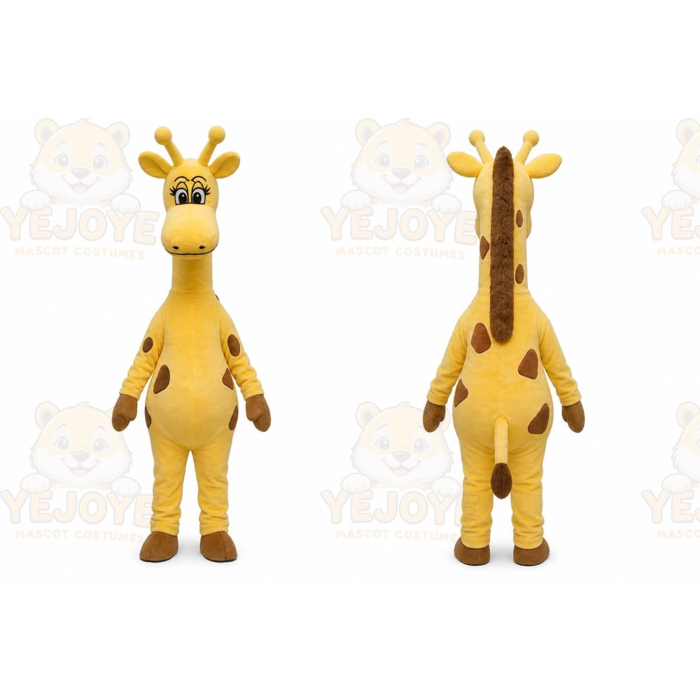 Yellow Giraffe Mascot Costume for Children's Events